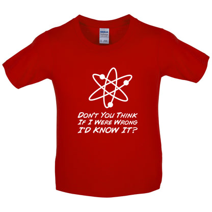 Don't You Think If I Were Wrong I'd Know It Kids T Shirt