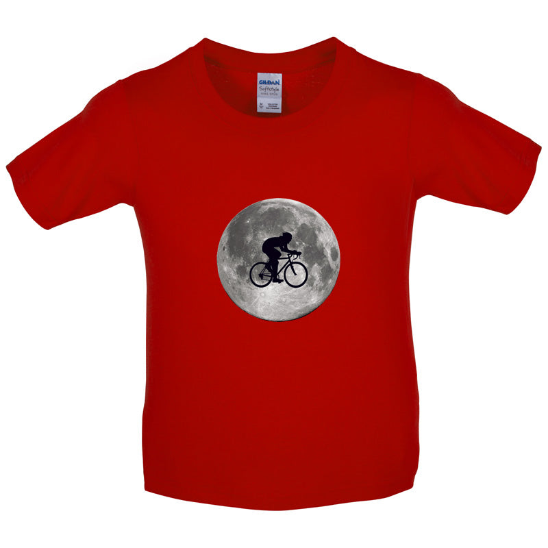 Cycling Moon Kids T Shirt