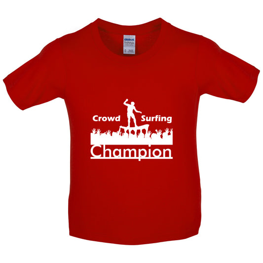 Crowd Surfing Champion Kids T Shirt