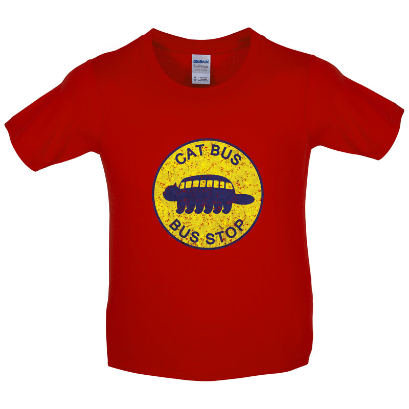 Cat Bus Stop Kids T Shirt