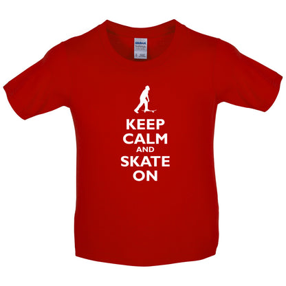 Keep Calm and Skate On Kids T Shirt