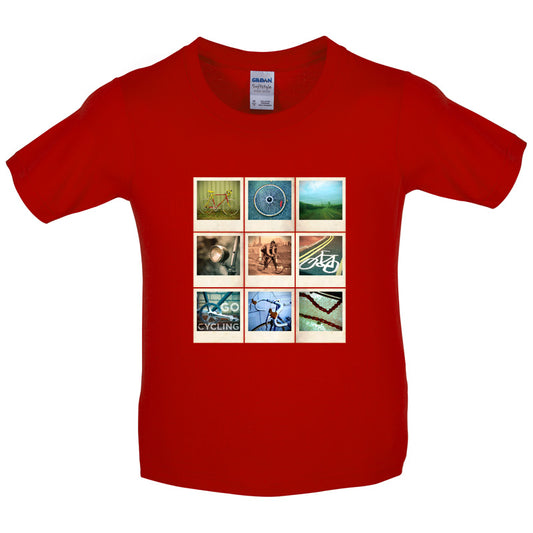 Go Cycling Photo Collage Kids T Shirt