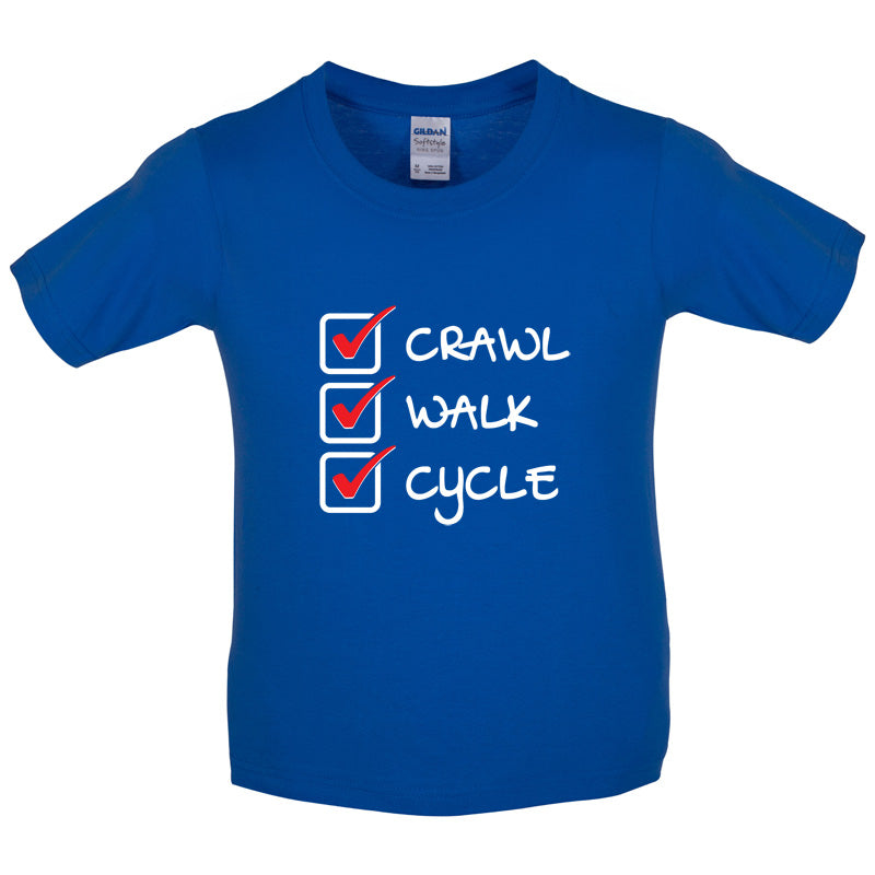 Crawl Walk Cycle Kids T Shirt