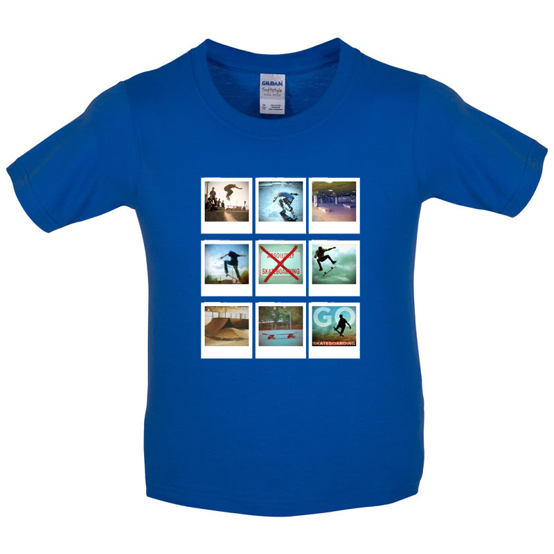 Go Skateboarding Photo Collage Kids T Shirt