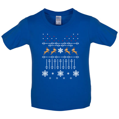 Christmas Reindeer Design Kids T Shirt
