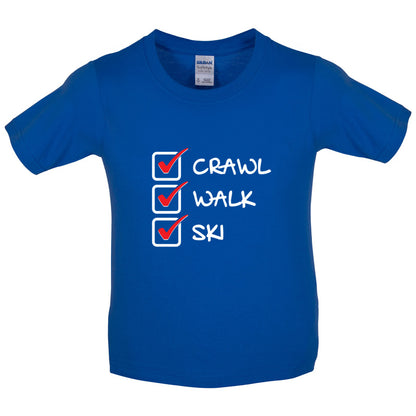 Crawl Walk Ski Kids T Shirt