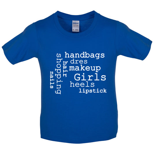 Girls Word Cloud Kids T Shirt