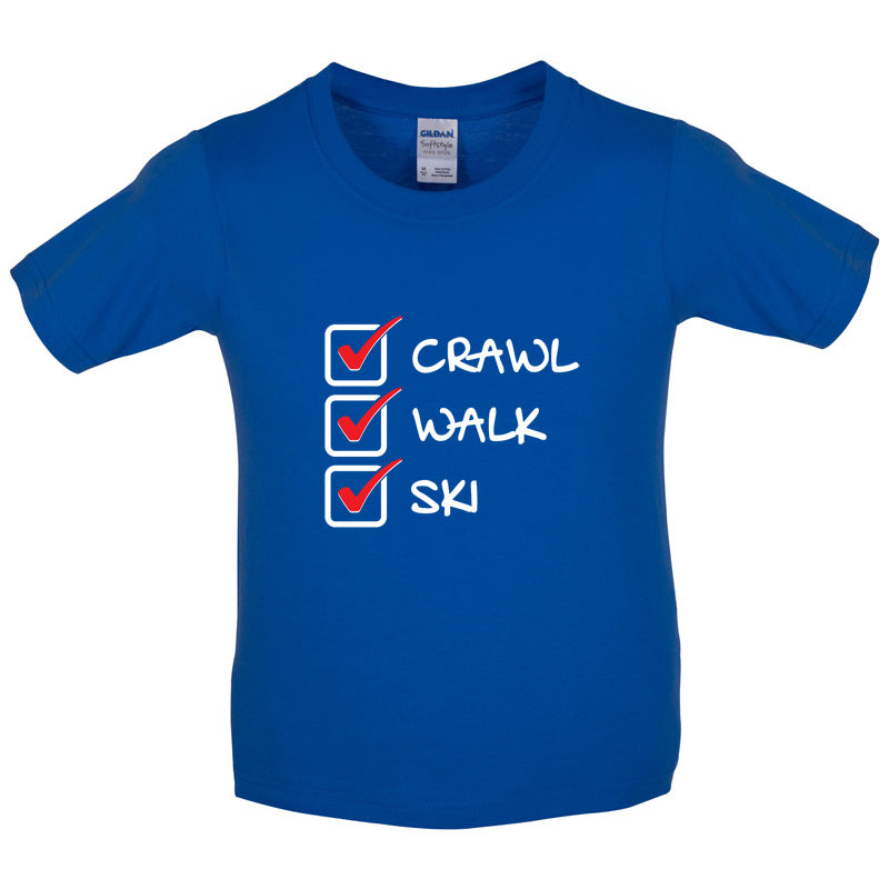 Crawl Walk Ski Kids T Shirt