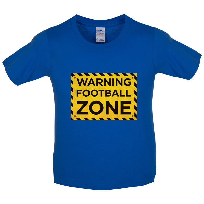 Warning Football Zone Kids T Shirt