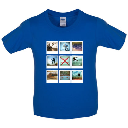 Go Skateboarding Photo Collage Kids T Shirt