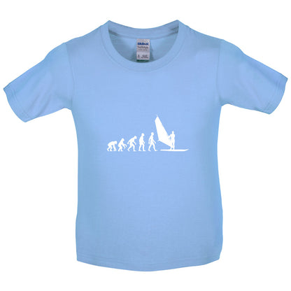 Evolution Of Man WindSurfing Kids T Shirt