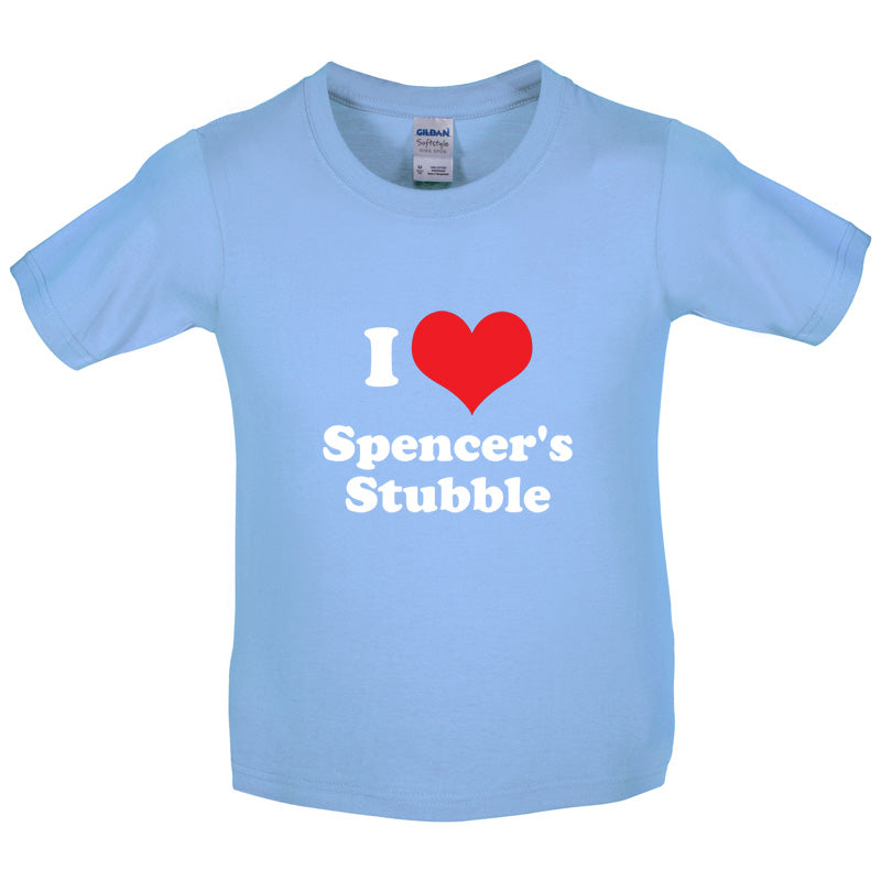 I Love Spencer's Stubble Kids T Shirt