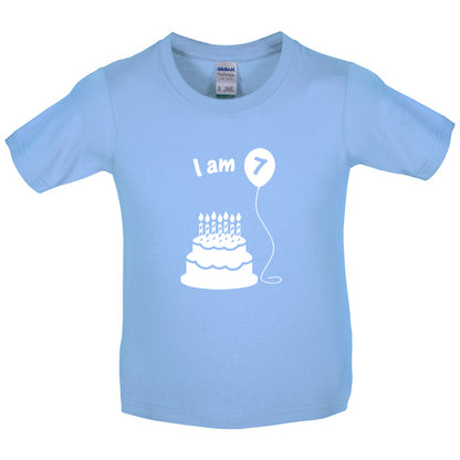 I Am 7 Kids Birthday T Shirt