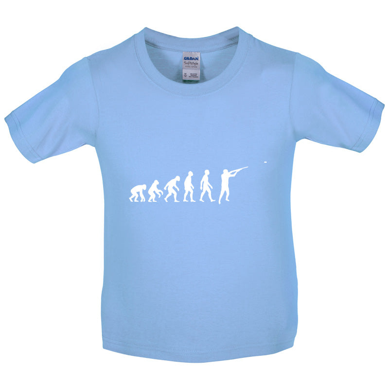 Evolution of Man Clay Pigeon Shooting Kids T Shirt