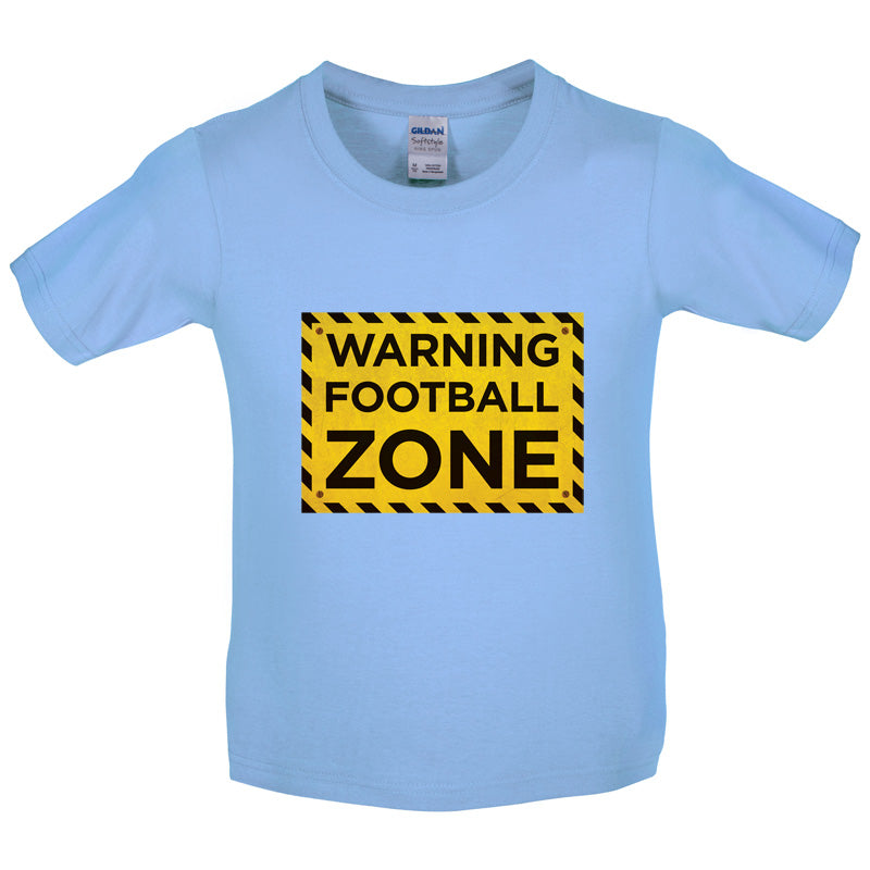 Warning Football Zone Kids T Shirt