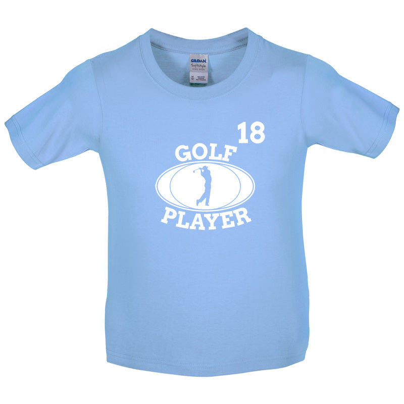 Golf Player 18 Kids T Shirt