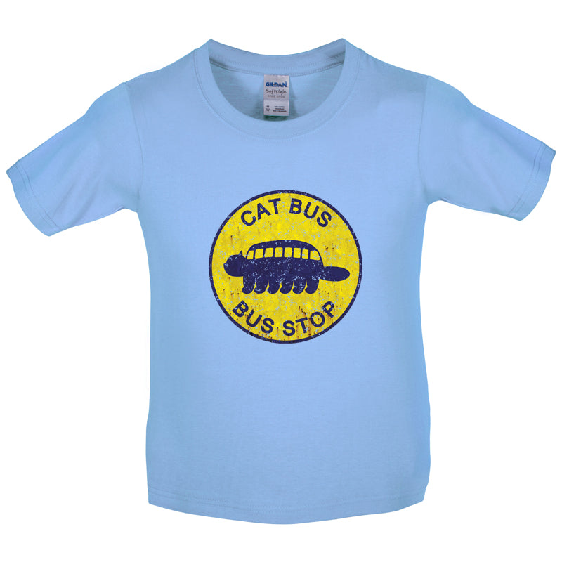 Cat Bus Stop Kids T Shirt