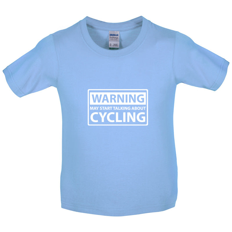 Warning May Start Talk About Cycling Kids T Shirt