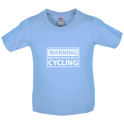 Warning May Start Talk About Cycling Kids T Shirt