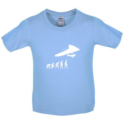 Evolution Of Man Hang Glider Kids T Shirt