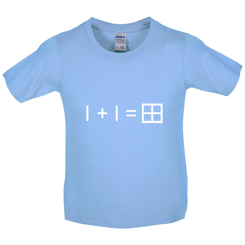 1 + 1 = Window Kids T Shirt