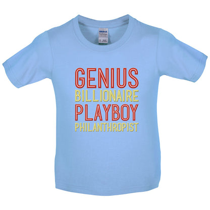 Genius Billionaire Playboy Philanthropist Kids T Shirt