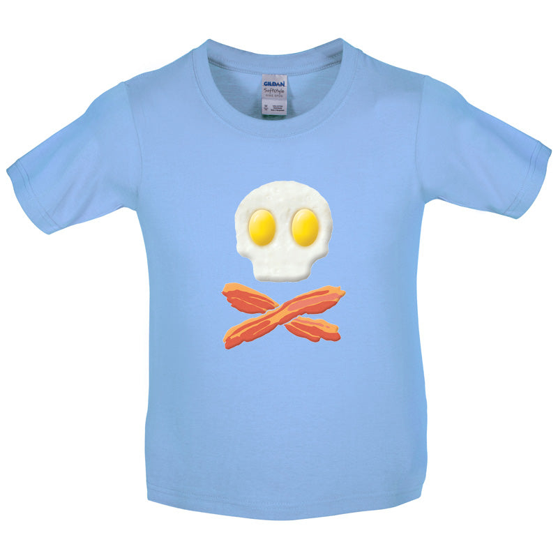 Eggs Bacon Skull and Bones Kids T Shirt