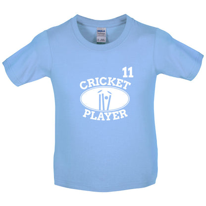 Cricket Player 11 Kids T Shirt