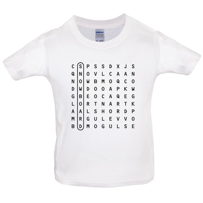 WordSearch Snowboarding Kids T Shirt