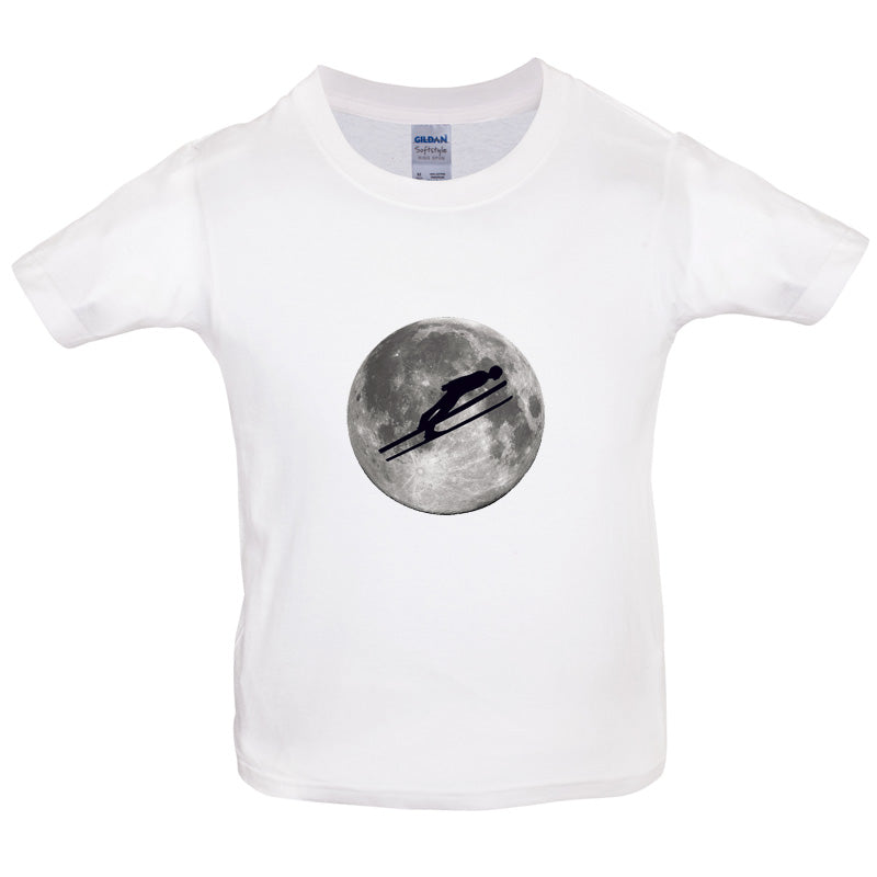 Ski Jump Moon Kids T Shirt