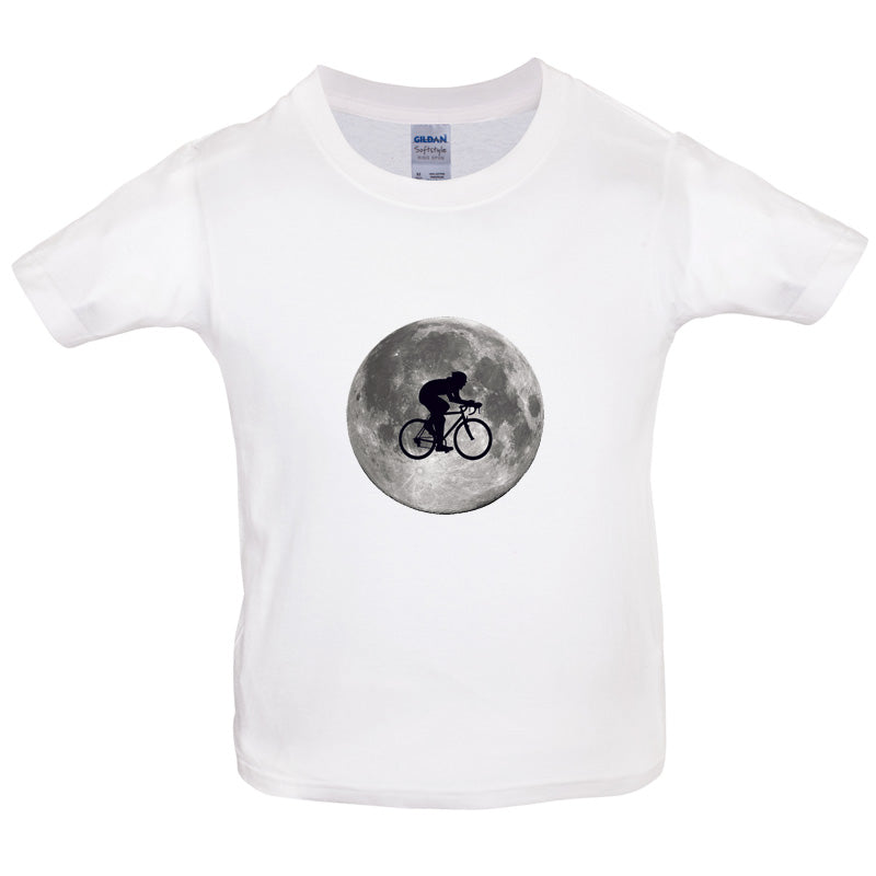 Cycling Moon Kids T Shirt