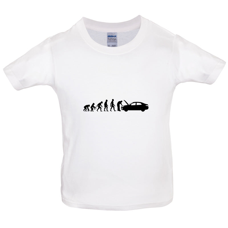 Evolution Of Man Car Mechanic Kids T Shirt