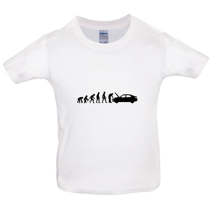 Evolution Of Man Car Mechanic Kids T Shirt