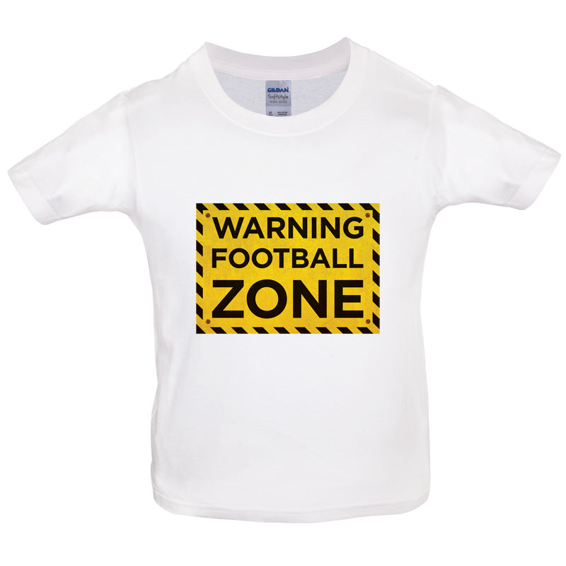 Warning Football Zone Kids T Shirt