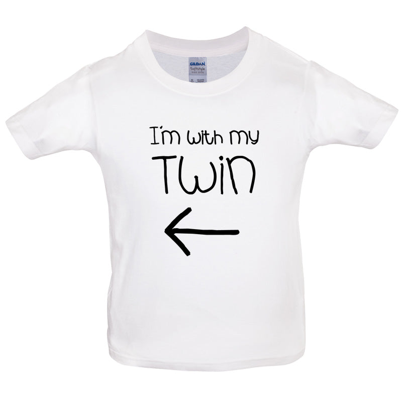 I'm With My Twin ( Left) Kids T Shirt