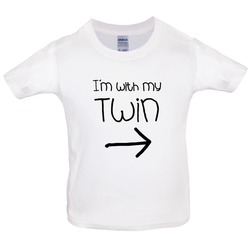 I'm With My Twin (Right) Kids T Shirt