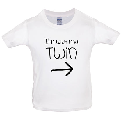 I'm With My Twin (Right) Kids T Shirt