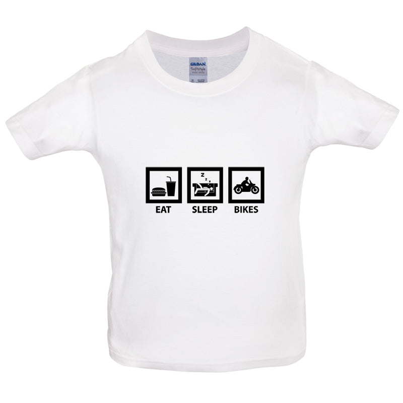 Eat Sleep Bikes Kids T Shirt