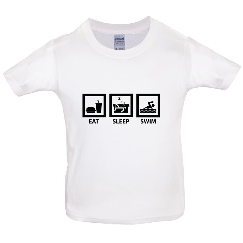 Eat Sleep Swim Kids T Shirt