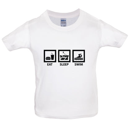 Eat Sleep Swim Kids T Shirt