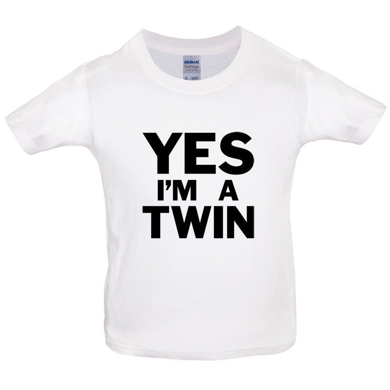 Yes I'm A Twin Kids T Shirt