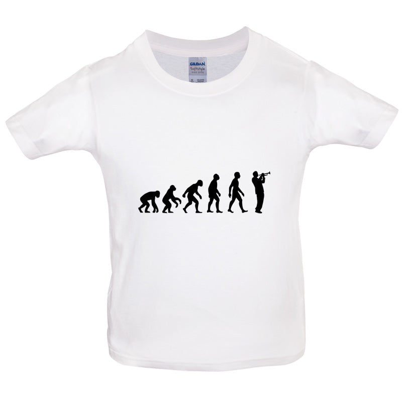 Evolution of Man Trumpet Player Kids T Shirt