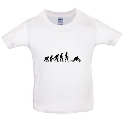 Evolution Of Man Curling Kids T Shirt