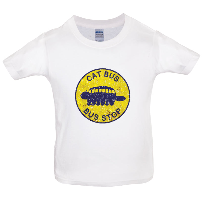 Cat Bus Stop Kids T Shirt