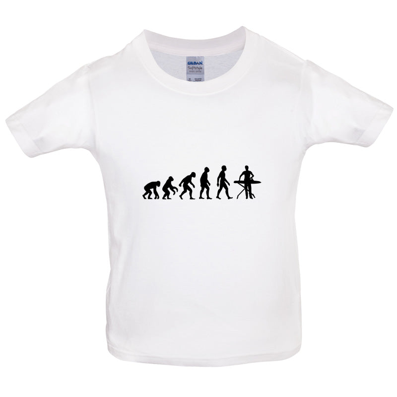 Evolution Of Man Ironing Kids T Shirt