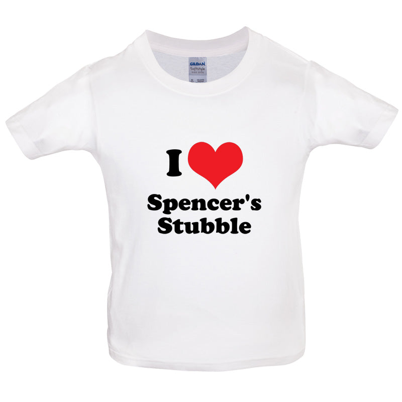 I Love Spencer's Stubble Kids T Shirt