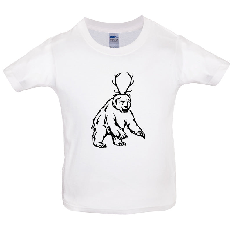 Bear Antlers (Beer) Kids T Shirt