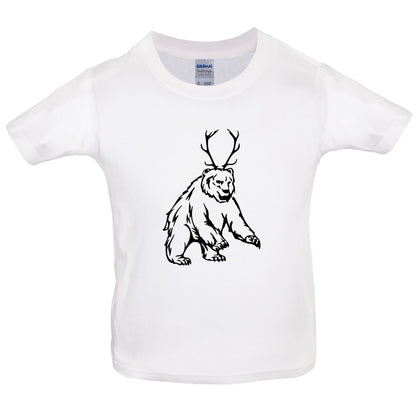 Bear Antlers (Beer) Kids T Shirt