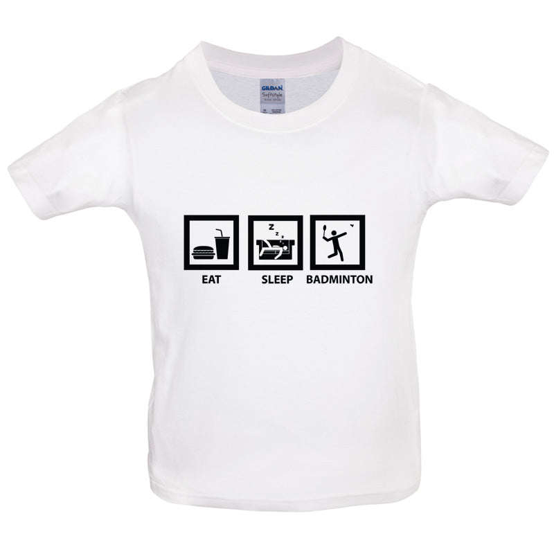 Eat Sleep Badminton Kids T Shirt