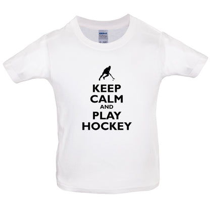 Keep Calm and Play Hockey Kids T Shirt